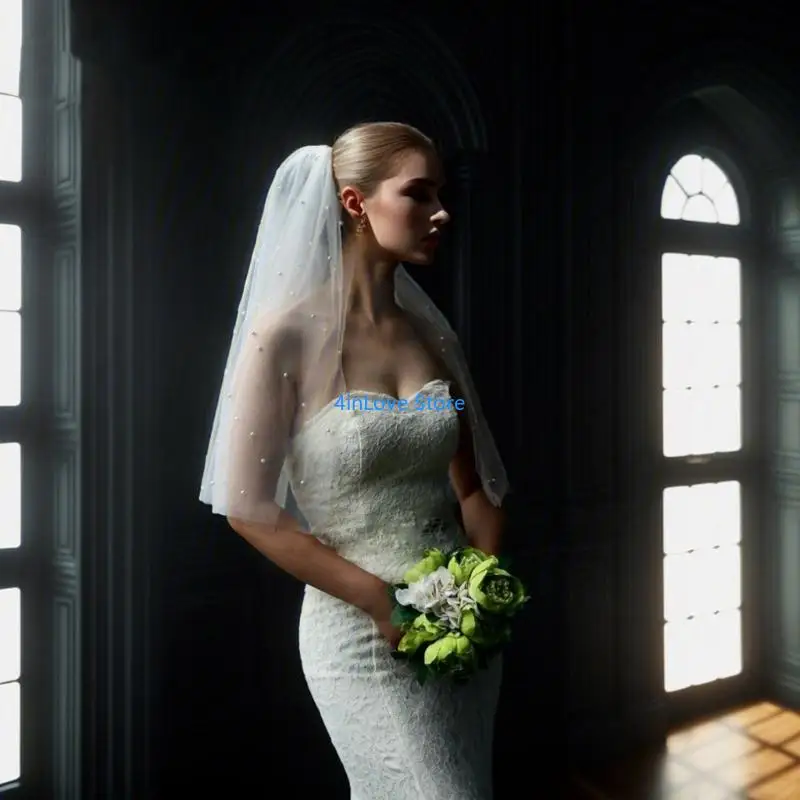 

T4MD Короткая вуаль для невесты невесты Свадебное церемония вуаль Свадебное платье с головными уборами.