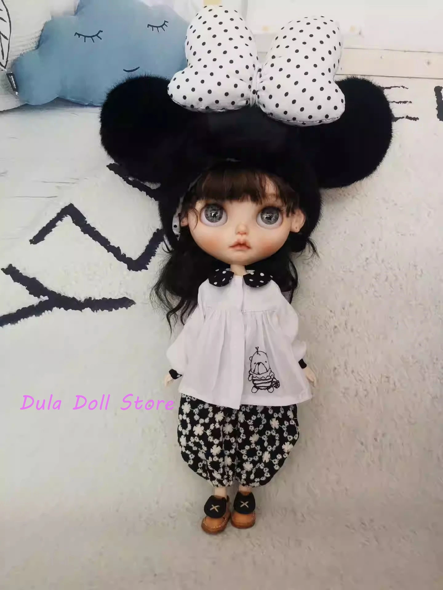 Dula Doll Clothes Dress black and white set skirt set Blythe Qbaby ob24 ob22 Azone Licca ICY JerryB 1/6 Bjd Doll Accessories