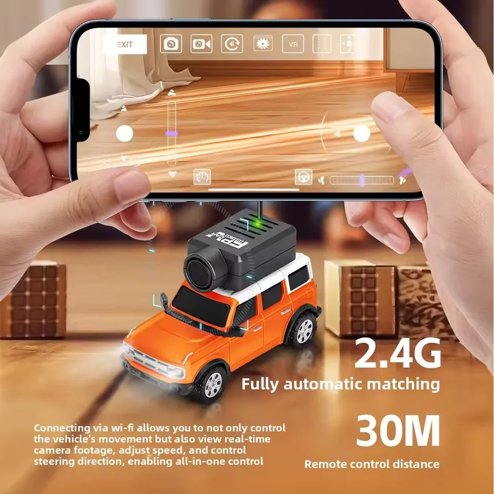 

1/64 FPV First Person View Mini RC Car 2.4GHz Gyroscope Remote Control Car with HD Camera RC Racing Car Toy Boy Kid Gifts