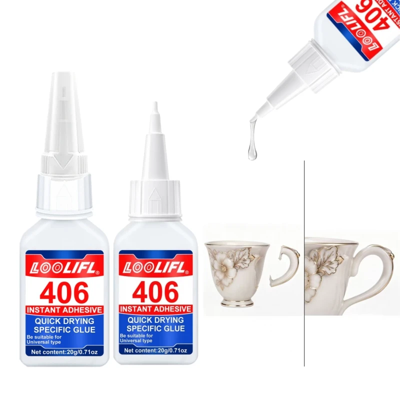 406 All-Purpose Glue, Super Strong Adhesive, Waterproof and Flexible Formula, Suitable for Leather Repair, Shoes, Toys, Glasses, Models, and Handmade Products, Quick-Drying Type.