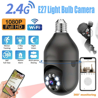 Bulb HD E27 Surveillance Camera Full Color Night Vision Automatic Human Tracking Indoor Security Monitor Wifi Camera Smart Home