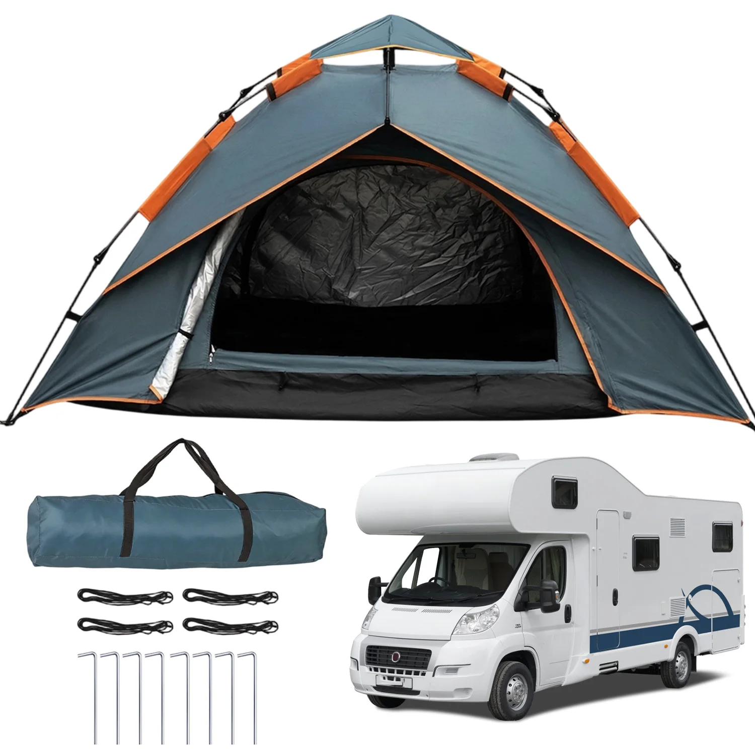 Tente pliante à montage rapide pour 1-2 personnes, protection double couche contre la pluie et le soleil, installation automatique, portable et légère, idéale pour le camping en plein air, les parcs, les plages, la randonnée et les séjours de nuit.