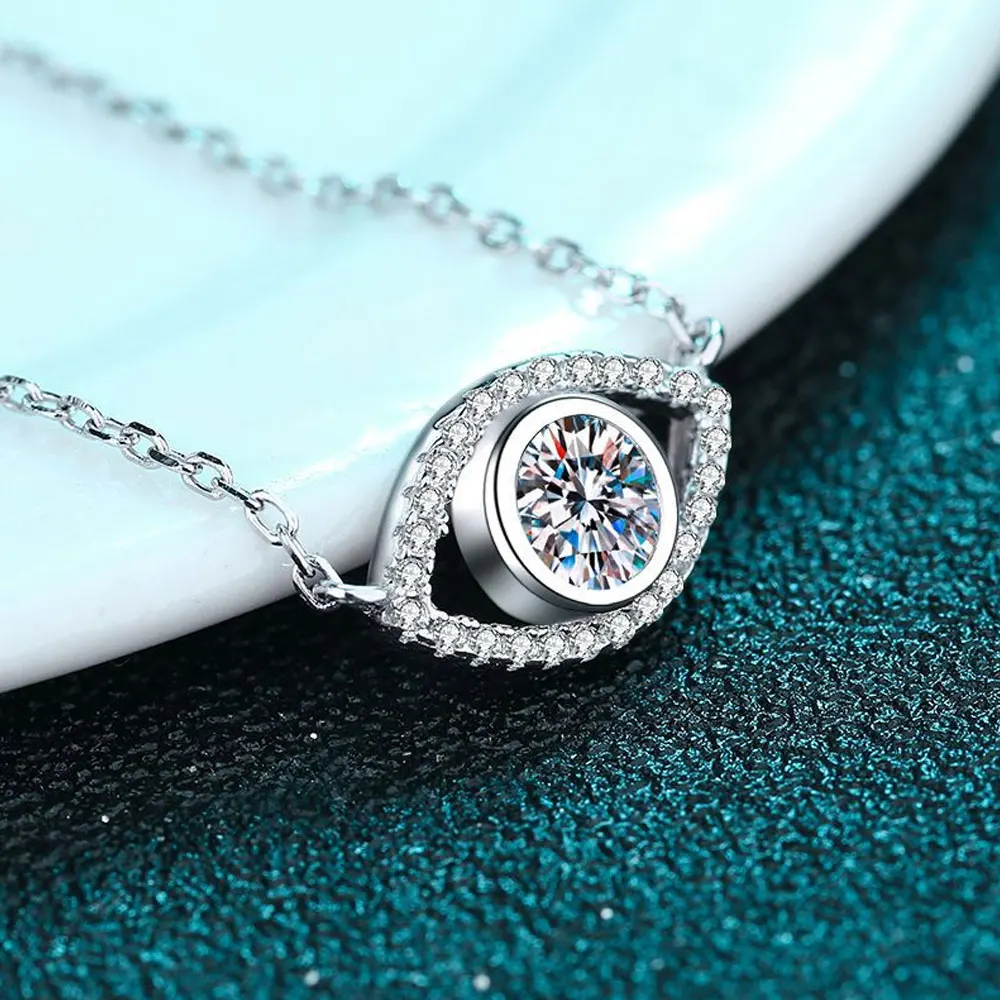KNOBSPIN 5mm D Color Moissanite Necklace Lab Diamond GRA Certified Fine Jewelry 925 Sterling Silver Necklaces Wedding for Women