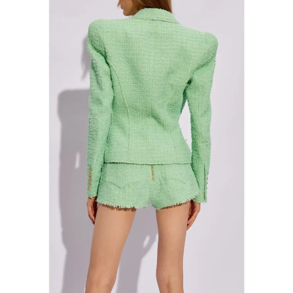 TWOTWINSTYLE Solid Spliced Button Slimming Blazers for Women Lapel Long Sleeve Temperament Coats Female Fashion New