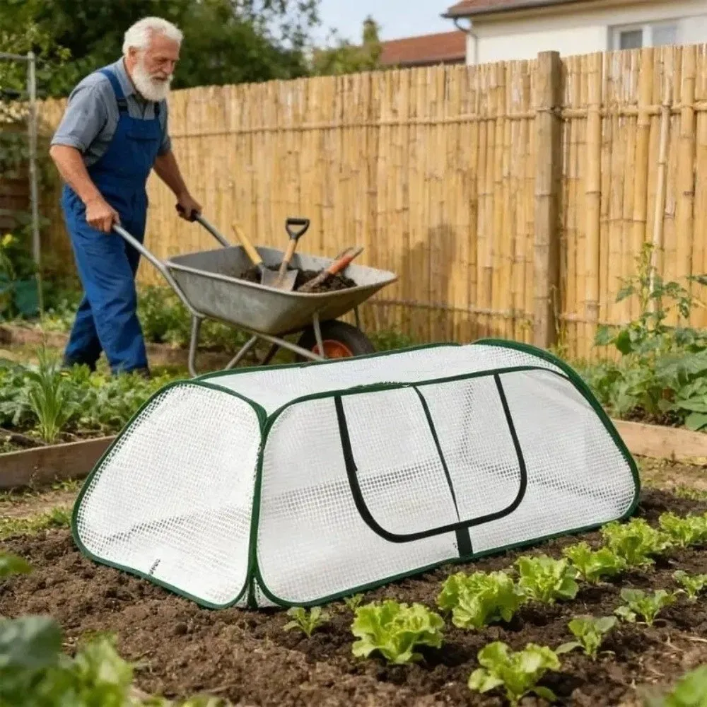Clear PVC Garden Mesh Plant Cover Insulated Plant Cover Waterproof Pop Up Plant Netting Insect Bird Barrier Plant Protector