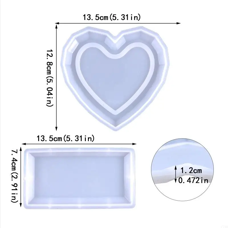 C71E Nến nến Người giữ Silicone Mold DIY Valentine Ngày Quà tặng Hộp lưu trữ thủ công