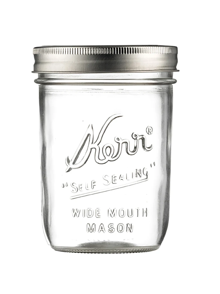 كوب زجاجي على شكل برطمان ماسون للشوفان الليلي ووجبة الإفطار، زجاجة محكمة الإغلاق للميلك شيك والمربى، كوب للمشروبات بتصميم أمر...