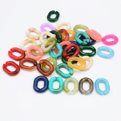 20 PCS 18 * 24mm U-shaped Jelly Colored Plastic Chain Insert Ring DIY Charm Making Necklace, Bracelet Box, Bag Chain Accessories