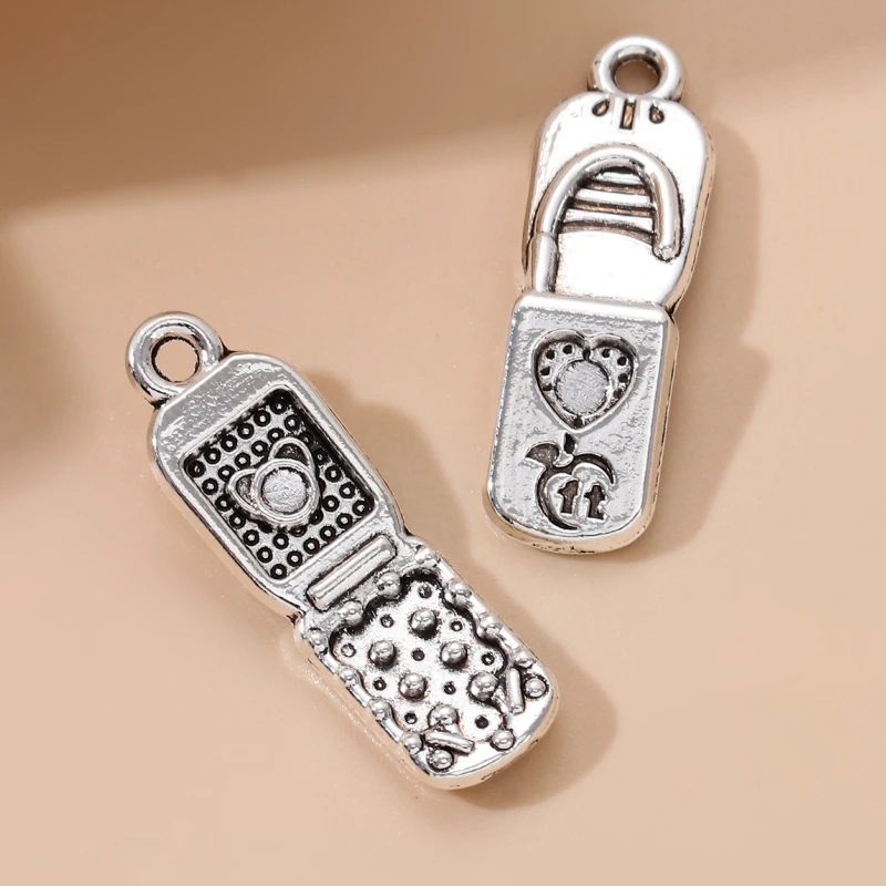 25pcs New Mobile Phone Alloy Charms Cute Little Telephone Fashion Y2K Style Pendants For Making Handmade DIY Fiindings Jewelry