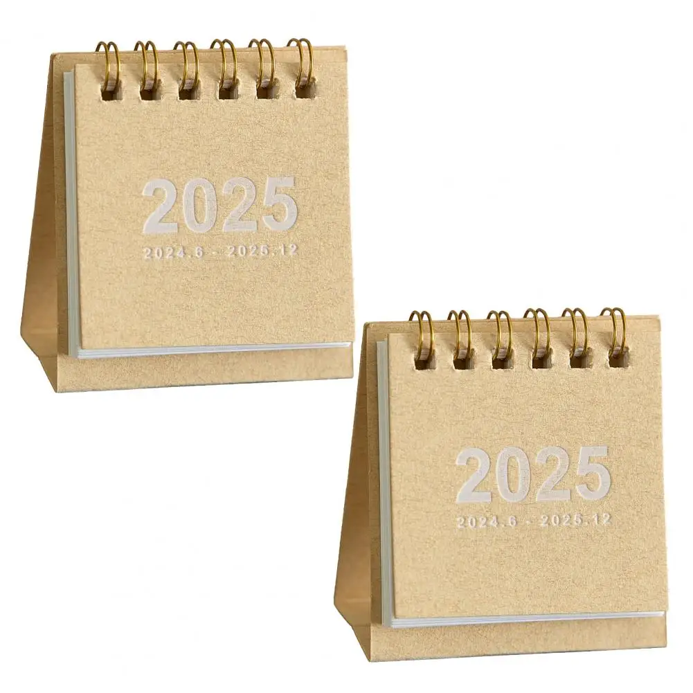 Mini calendário de mesa 2025 2024-2025 mini conjunto de calendário de mesa para escritório casa planejamento espiral calendário de bolso portátil para a escola
