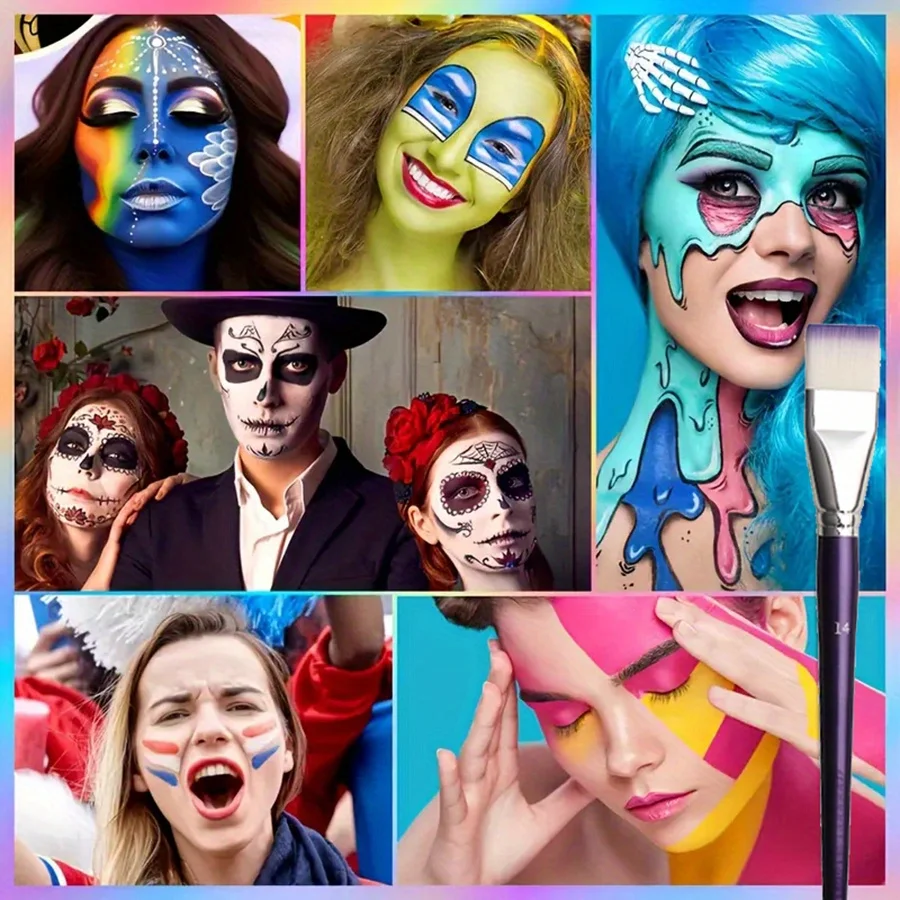 7/11-teiliges professionelles Malpinsel-Set, breite und feine Pinsel für künstlerisches Make-up und Design, Pinsel für Gesichts- und Körperkunst – Detail 7