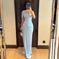 Robe de soirée sirène en satin brillant, col cœur, à volants, moulante, sexy, plissée, pour bal de promo, fête et anniversaire 1