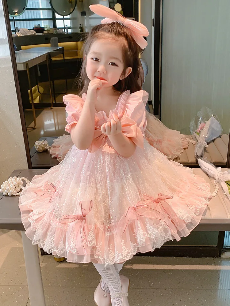 Lolita girl princess dress summer dress2024new Western style baby girl dress