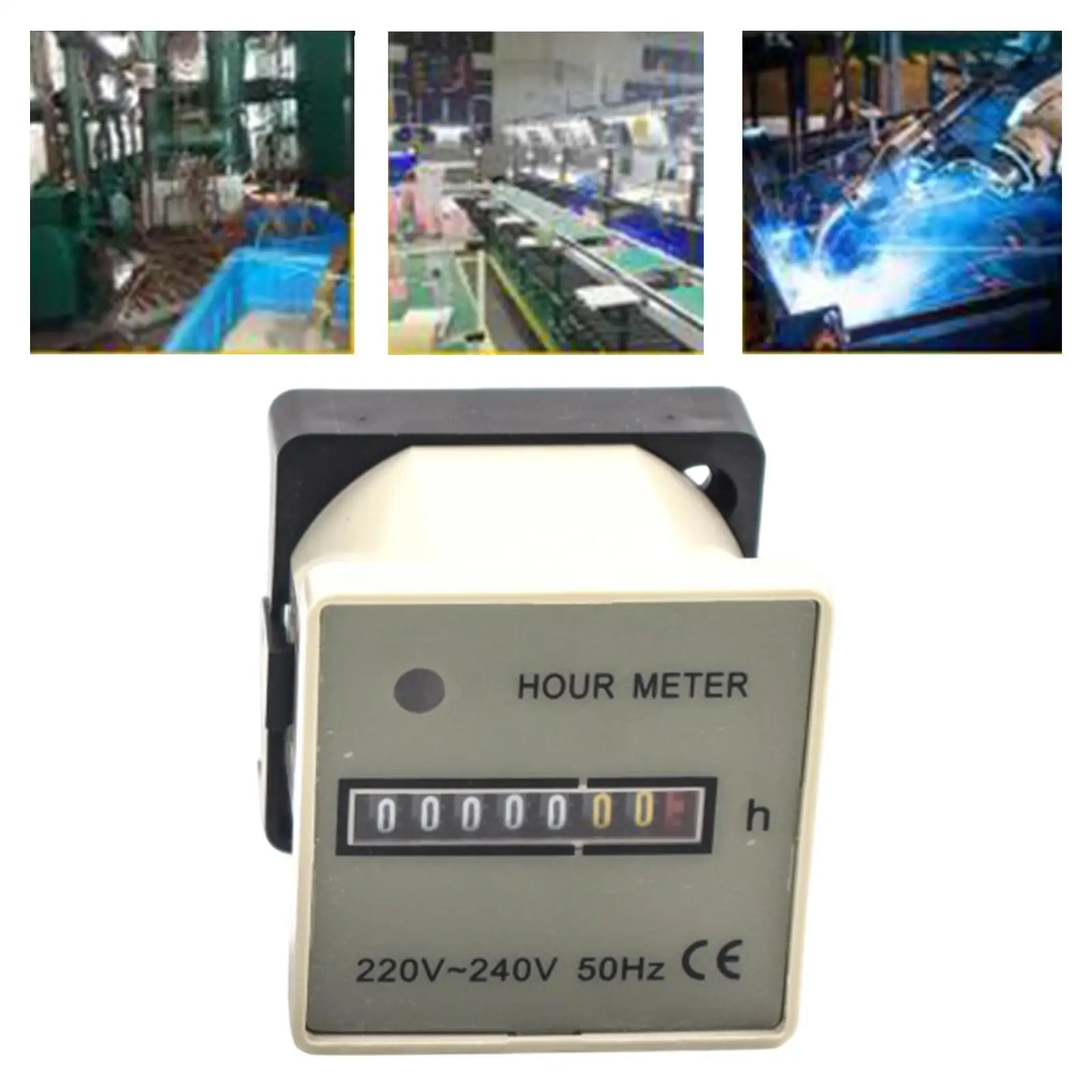Mechanical Hour Meter Digit Display 50Hz 99,999.99 Hours Hourmeter for Industrial Use Engine Generator