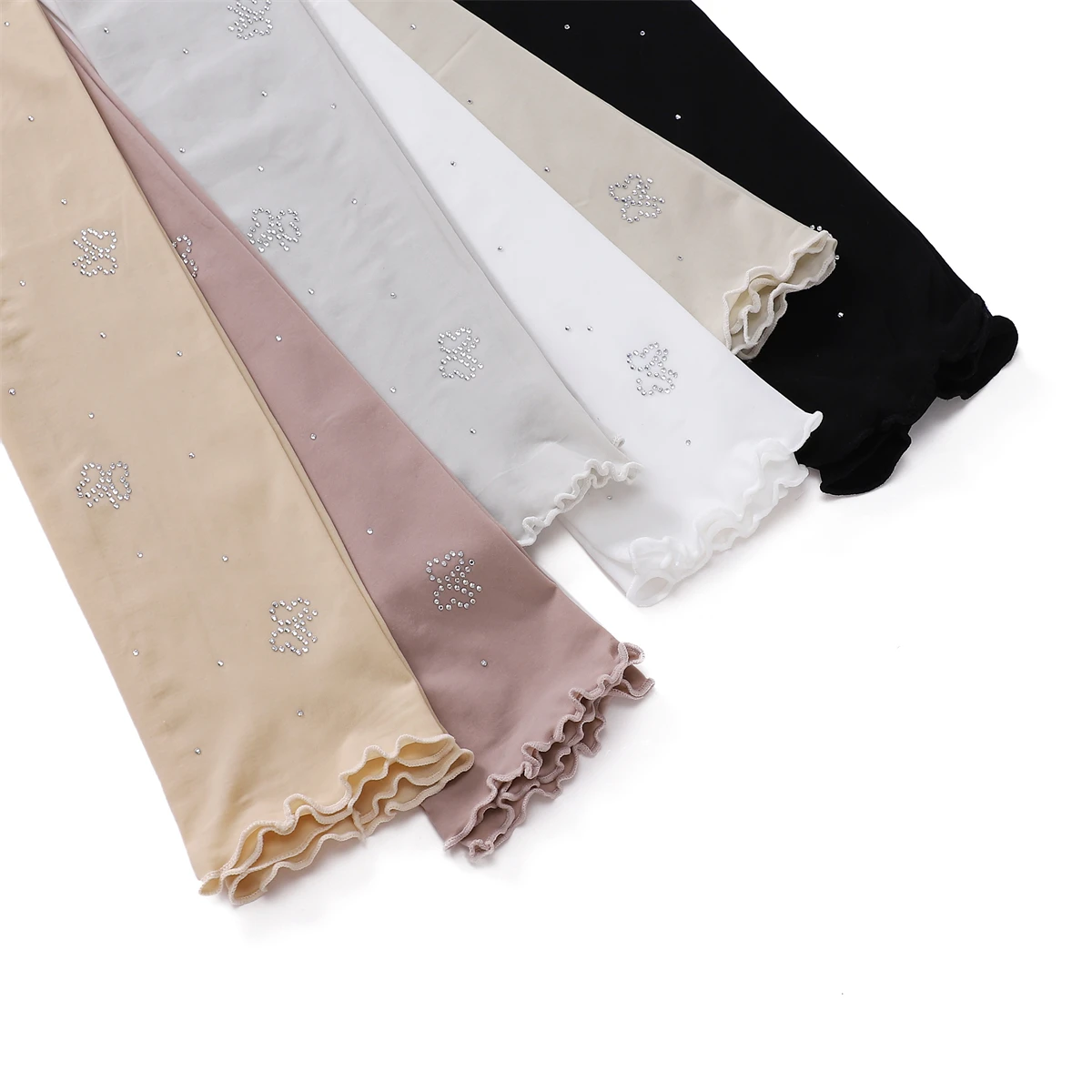 Dames Hijab Moslim Gebed Mouw Rekbare Arm Cover Islamitische Overmouw Met Strass