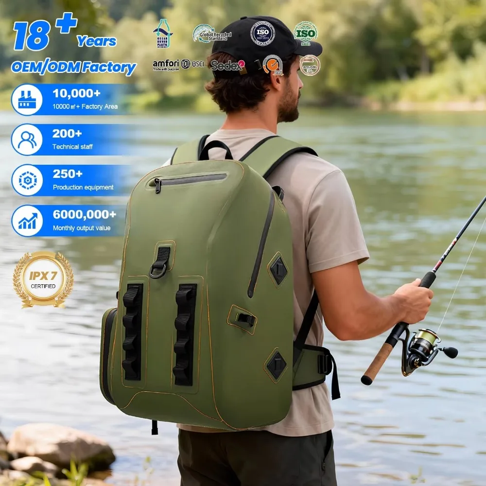 New multi-color waterproof backpack traveler fishing trip outdoor backpack bag