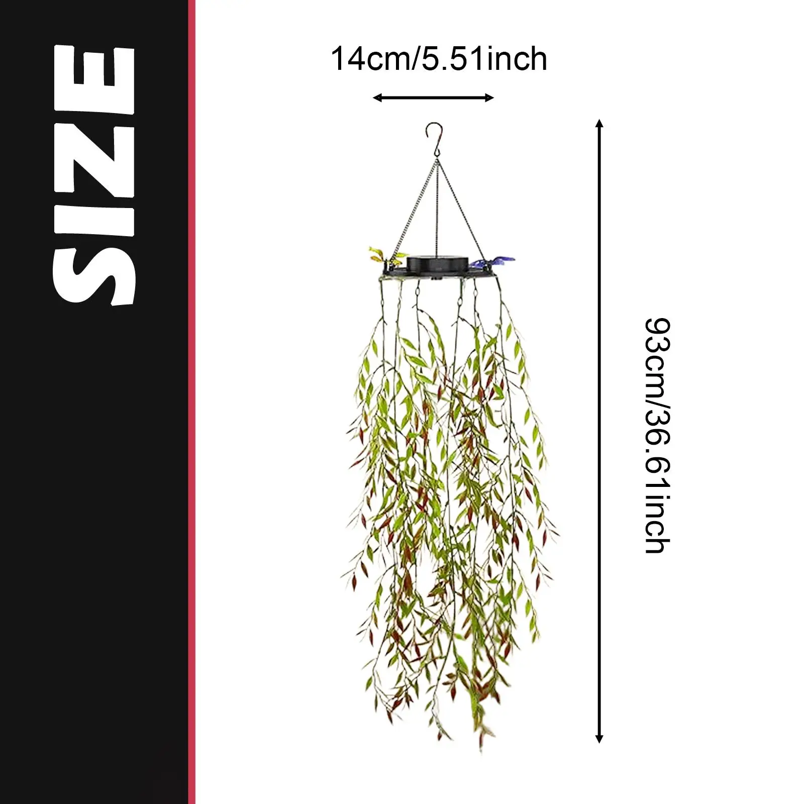 Solar Decorative Hanging Garden Light Warm White LED String Lantern IP44 Outdoor Night Ornament for Patio Lawn Path