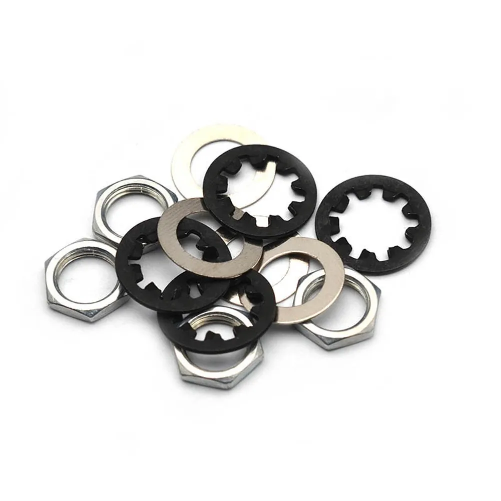 15 Pieces Potentiometer Nut and Washer Set for Guitar Pot Accessories Fits Full Size 3/8 Diameter 3/8 x 32 Thread