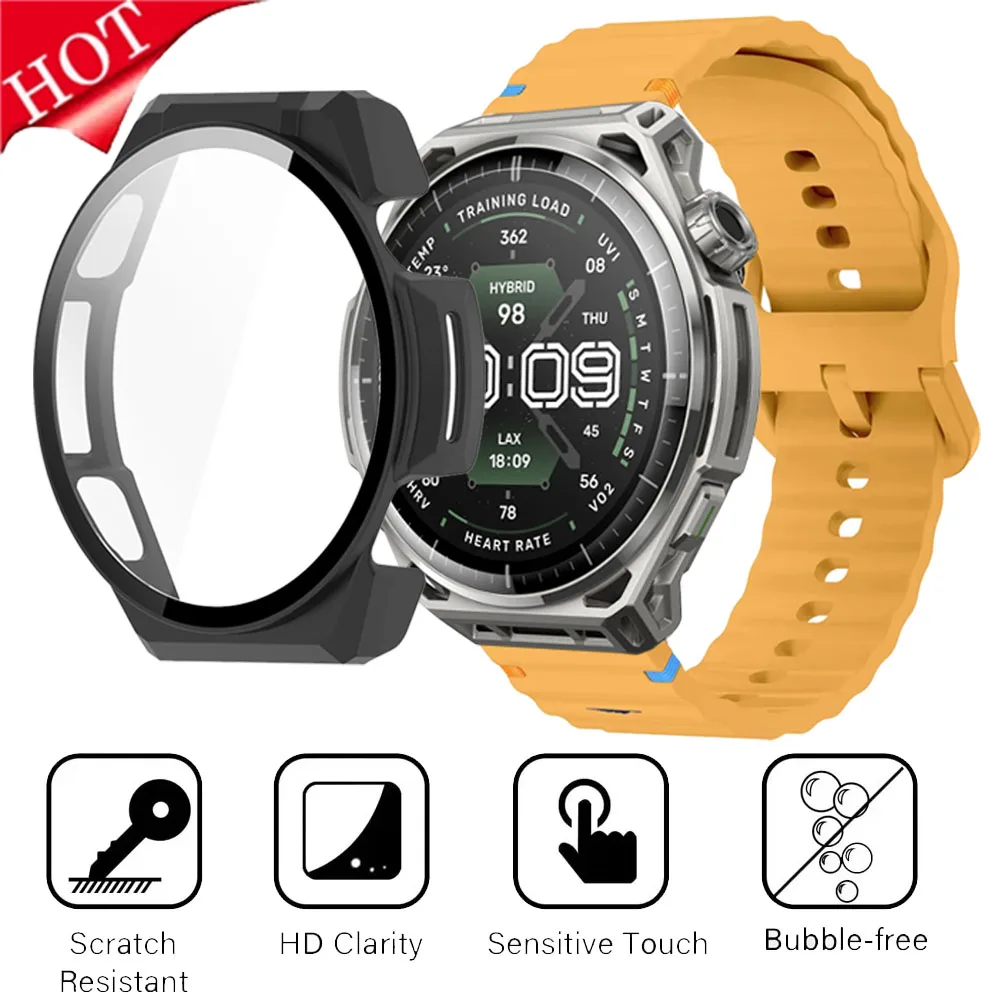 Tempered Glass+PC Case For Amazfit Balance Ultra High-definition Toughened film protective Cover Amazfit Balance 3 Shell Bumper