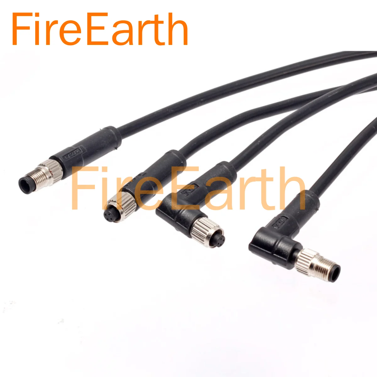 M5 Waterproof Connector, 3-pin 4-pin Straight/upright Type, Miniature Molded Rubber-coated Male and Female Aviation Plug PVC 1m