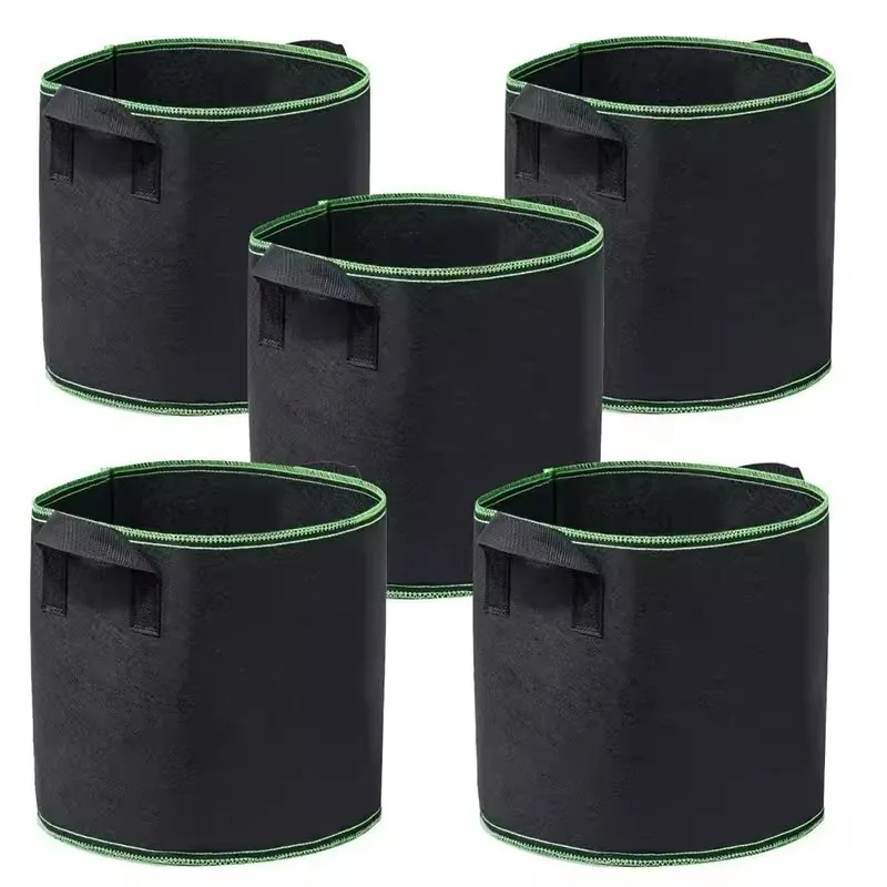 3-5PCS Non-Woven Grow Bags Aeration Fabric Pots with Handles Flower Pot Vegetable/Flower/Plant Grow Bags 3/5/7/10/15/20 Gallon