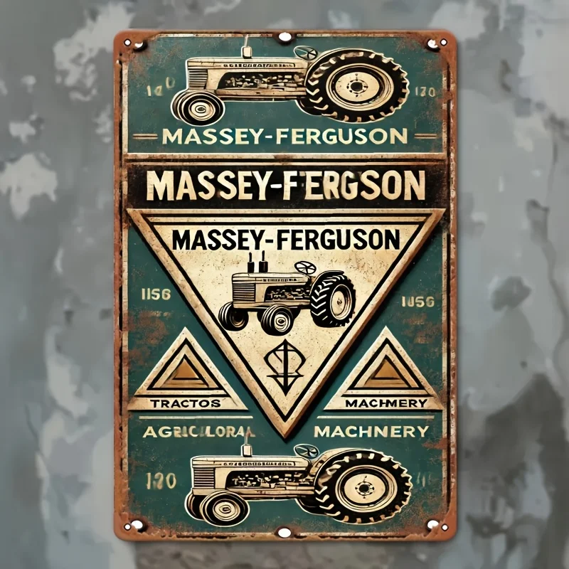 Retro tractor metal wall art sign - Massy-Ferguson 1500 series - Rural farmhouse decoration, suitable for families, 8x12 inches