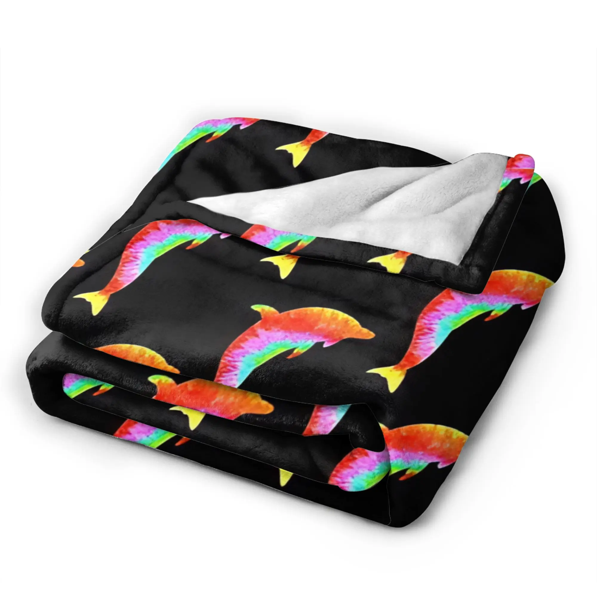Funny Dolphins Watercolor Blankets Quality Super Soft  Bedding Throws Winter Children Home Decor Novelty Bedspread