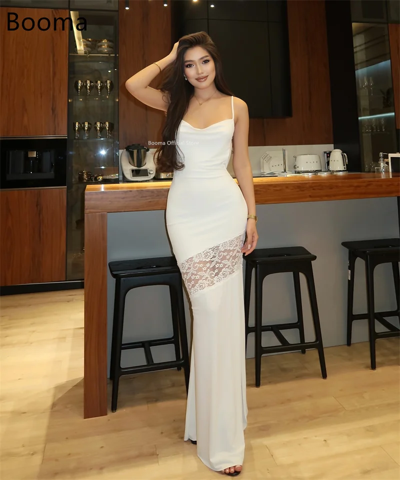 Booma حورية البحر دانتيل فساتين زفاف طويلة بدون أكمام حزام سباغيتي بسيط أنيق فستان عرائس مصنوع حسب الطلب 2025