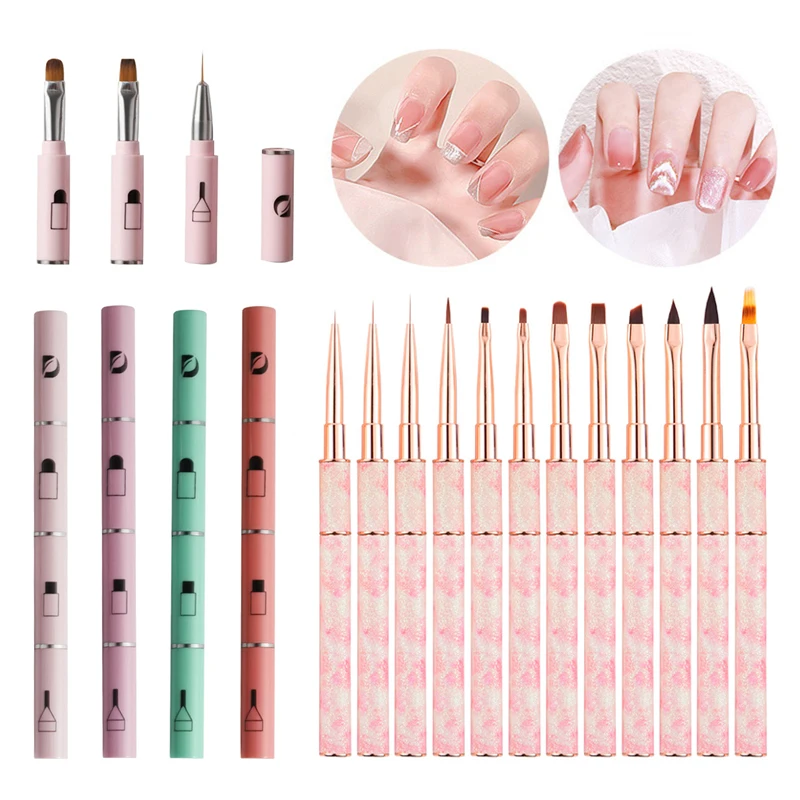 Multifunctional Nail Art Pen Brushes Lines Striping Drawing Makeup Gadget Nail Art Painting Brushes For Manicure Tool