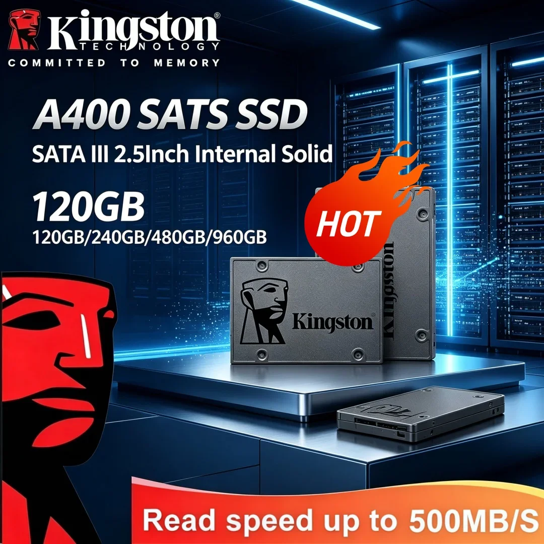 Hot Sale Kingston A400 Blazing Fast 2.5 Inch SATA III Internal SSD 120GB 240GB 480GB 960GB Computer Storage Disk