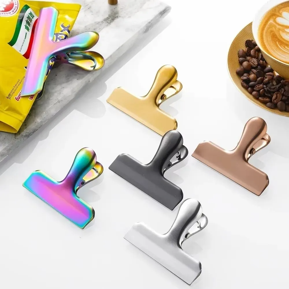 Stainless Steel Sealing Clip Mini Size Dust-proof Food Sealer Clip Leak-Proof Snack Sealing Storage Bag Sealing