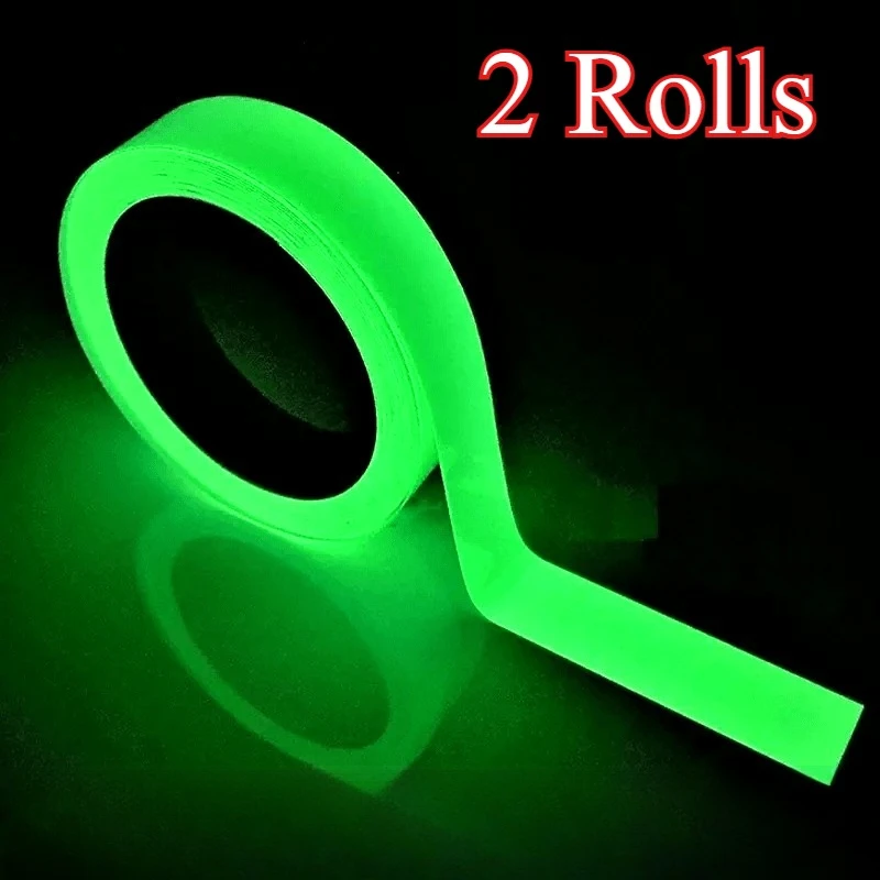 2 Rolls of Glow Tape, Long-Lasting Fluorescent Tape, Suitable for Outdoor Sports, Nighttime Decoration, And Home Marking