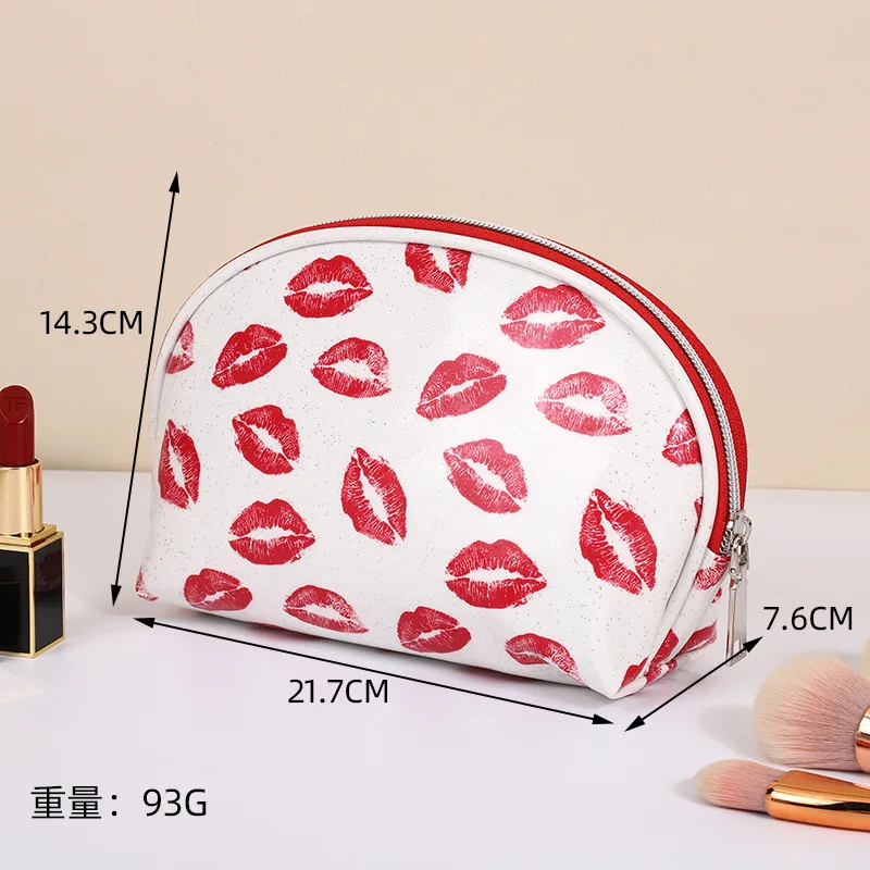 Lip Print Makeup Bag Zipper Pouch Travel Cosmetic Organizer for Women