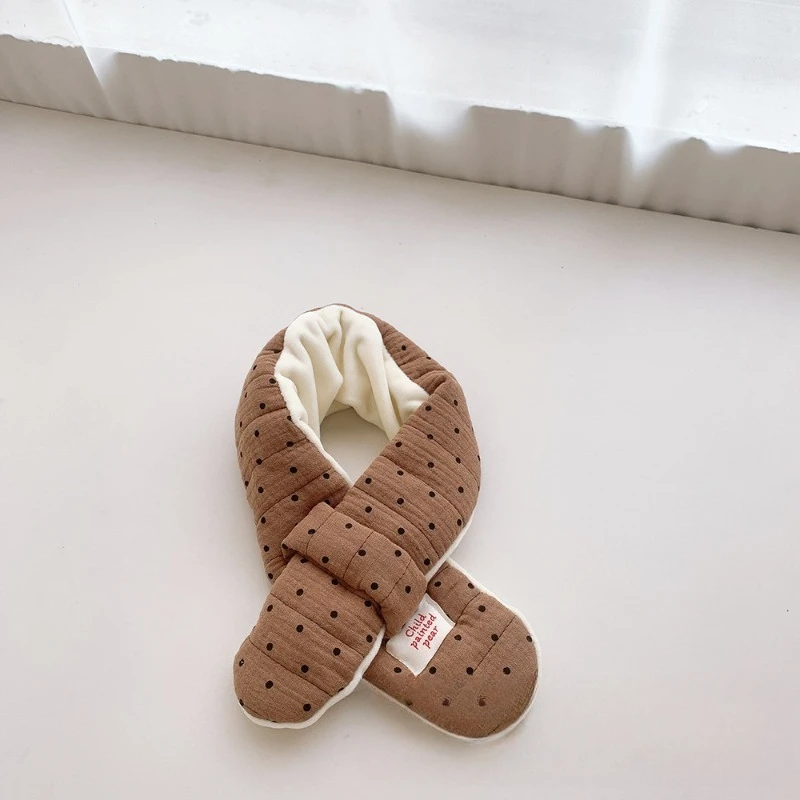 INS Winter Korean Cute Scarves for Infants – Versatile Cotton Yarn, Cross Design, Warm & Comfortable Neck Gaiters for Baby .