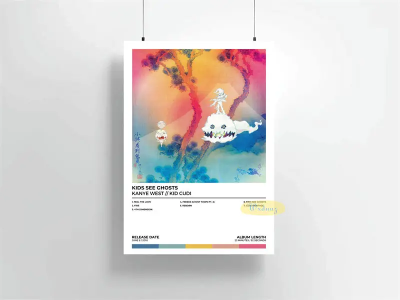 Rapper Kanye West Poster Pop Hip Hop Muziek Album Afstuderen Cover Voor Room Living Canvas Print Art Home Wall Decor Foto's Gift