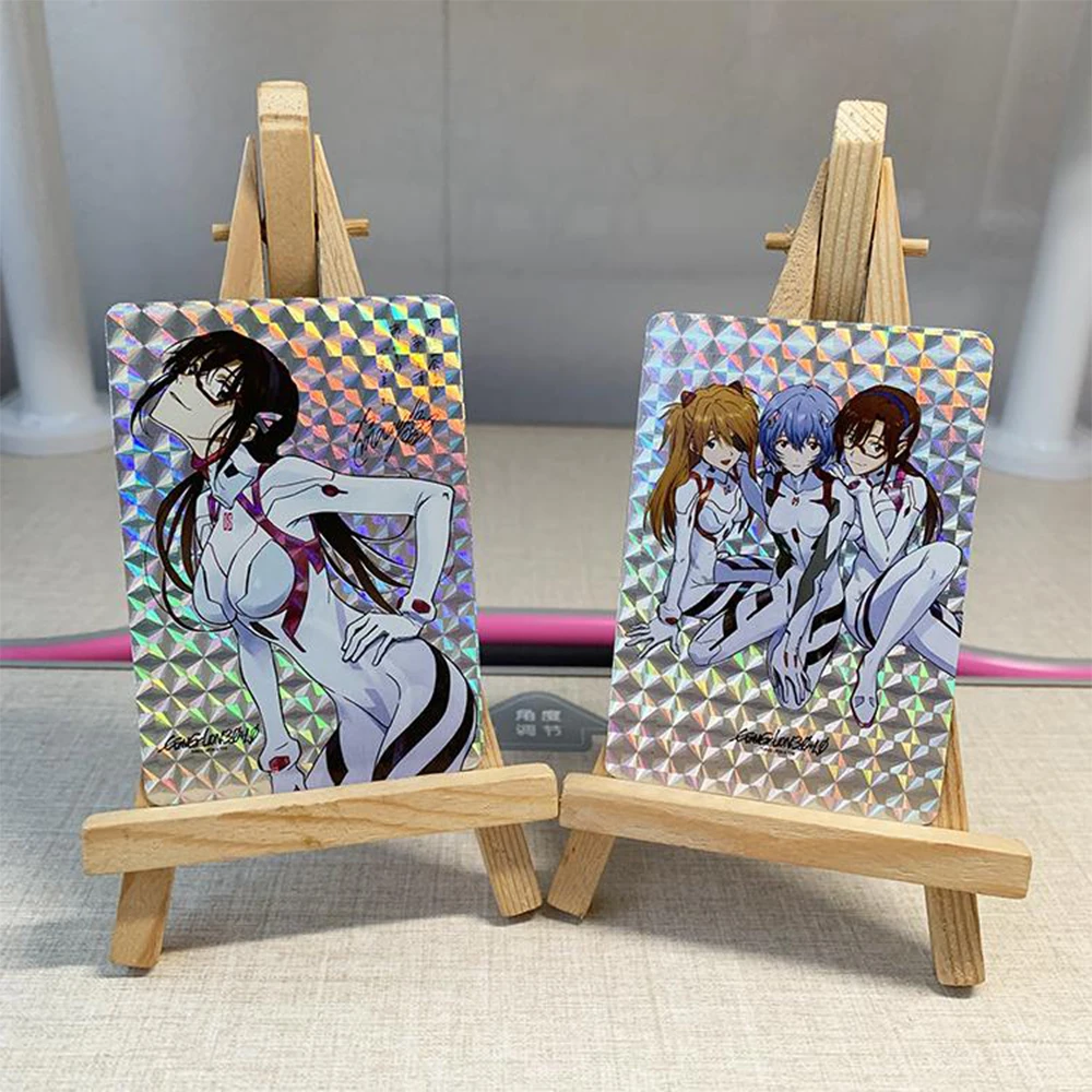 NEON GENESIS EVANGELION DIY 9PCS/SET Ayanami Rei  Langley Soryu Plaid glitter refraction color glitter collectible cards holiday