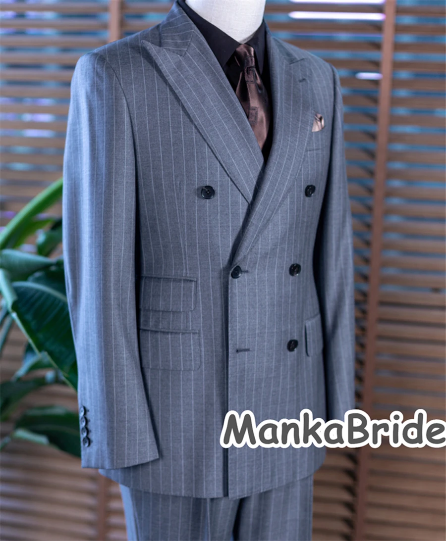Grijze gestreepte dubbelknoops - Formal Wear For Men In Wedding recensie en prijs