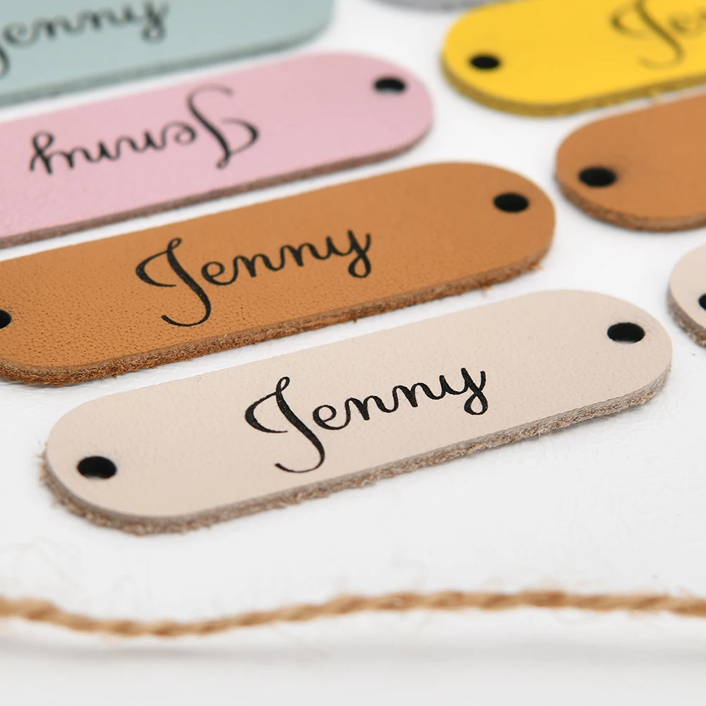 Personalized Labels, Genuine Leather , Leather Tags , Custom Crochet Labels, Laser Engraved, For Handmade Items, D505