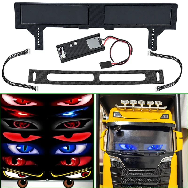 1/14 RC Truck Model Dynamically Glowing Eyes Devil's Eye for Tamiya for SCANIA 770S R620 for VOLVO FH16 ACTROS Arocs Car