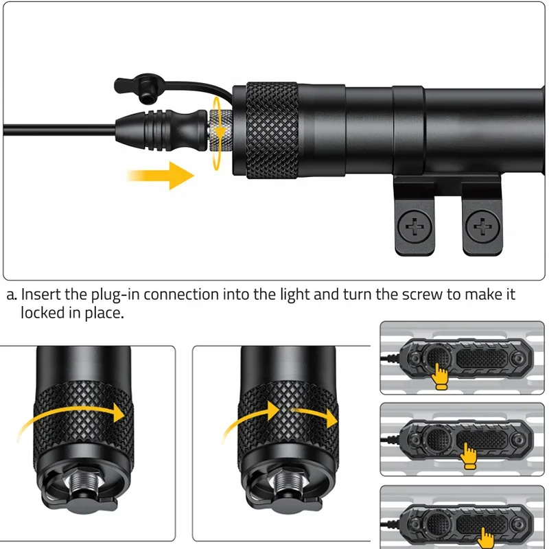 RichFire 2000LM senter laser taktis, senter laser tahan air kombo