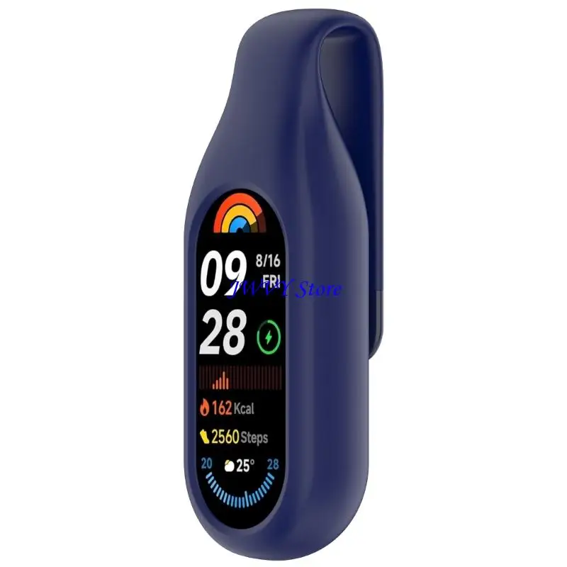 

573A Case for Band 10 9 8 Sports Straps Clamp Silicone Steel Sheet Protective Case Cover Clamp Clip