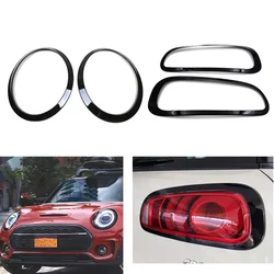For BMW MINI F54 2014-2020 Six Doors Car Eyebrow Headlight Taillight Frame Rear Lamp Ring Cover Case Loop Stickers Black 1 Pair