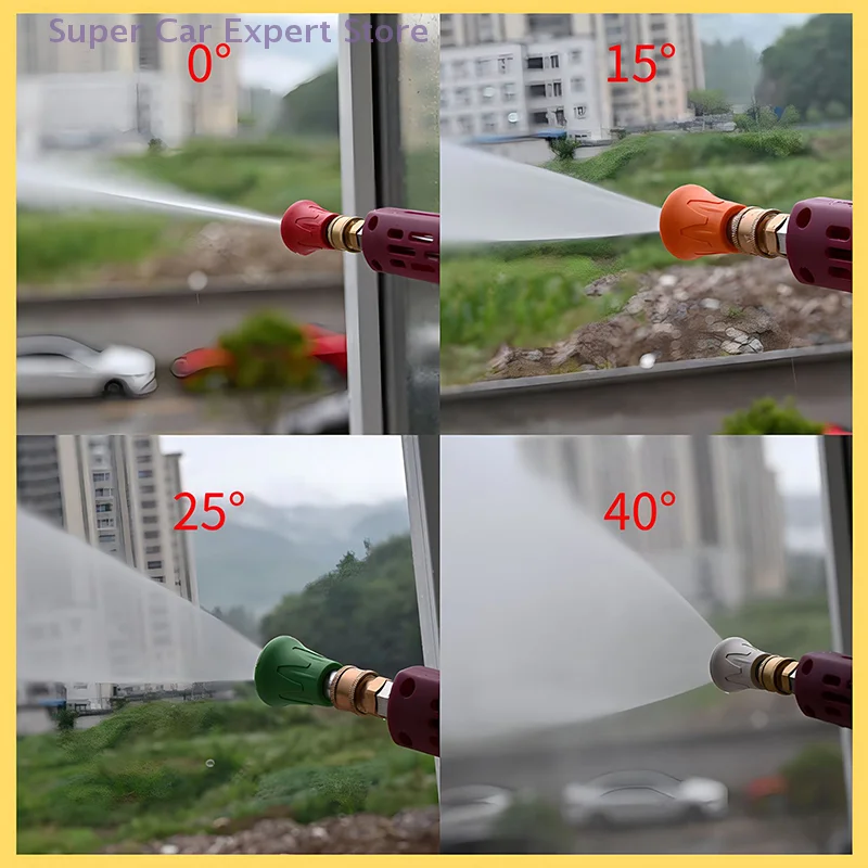 

1 Piece Soft Rubber Sleeve Sector Nozzle Splash Proof Stainless Steel Nozzle High Pressure Water Gun Nozzle Car Wash Accessories