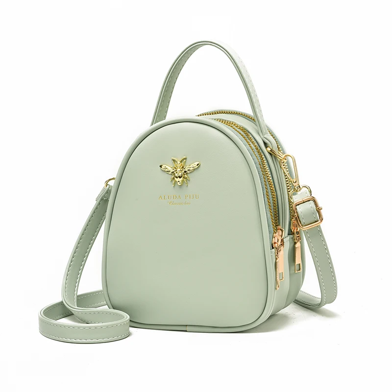 Elegant Multi-Layer PU Leather Crossbody - Compact, Stylish with Metal Decor & Secure Zip, Ideal for Every Occasion