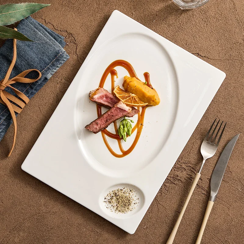 Ceramic Western Food Plate Steak Plate High-grade Sense of Household Dishes Creative Special TablewareWestern-style Dinner Plate