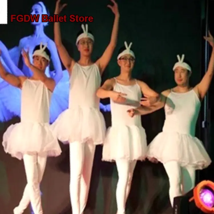 Adult Black and White Tutu Dress for Male-to-Female Cross-Dressing Funny Dance Costume for Lake Annual Party