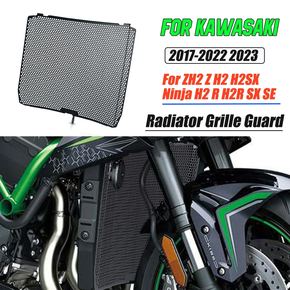 

For KAWASAKI ZH2 Z H2 H2SX Ninja H2 R H2R SX SE 2017 2018 2019 2020 2021 2022 2023 Motorcycle Radiator Guard Cover Protection