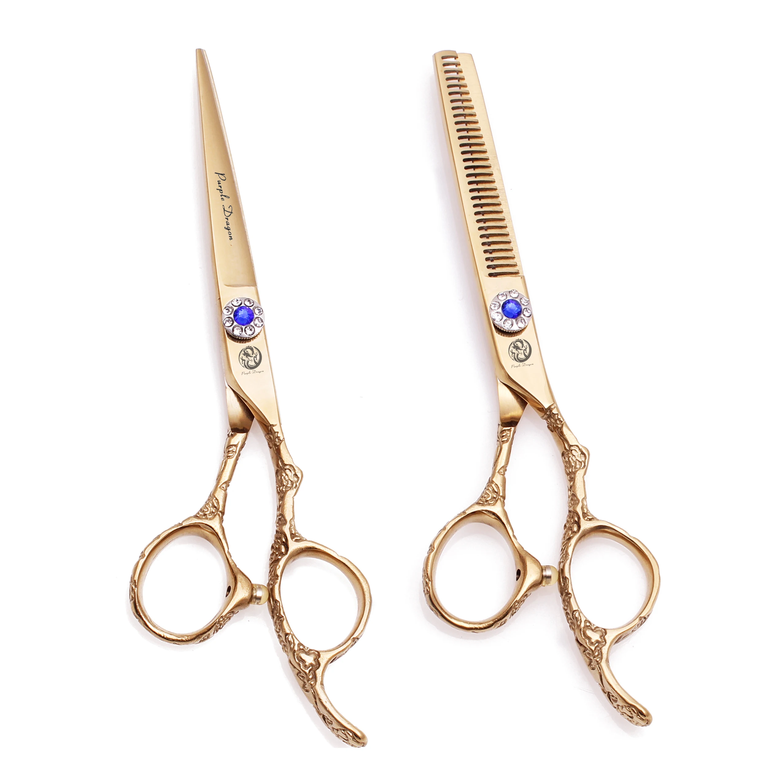Professionelle Haarschere JP Edelstahl Haarschneideschere 5,5" 6" Friseursalon Effilierschere Regenbogen Haarschnittschere Z9002 – Detail 5
