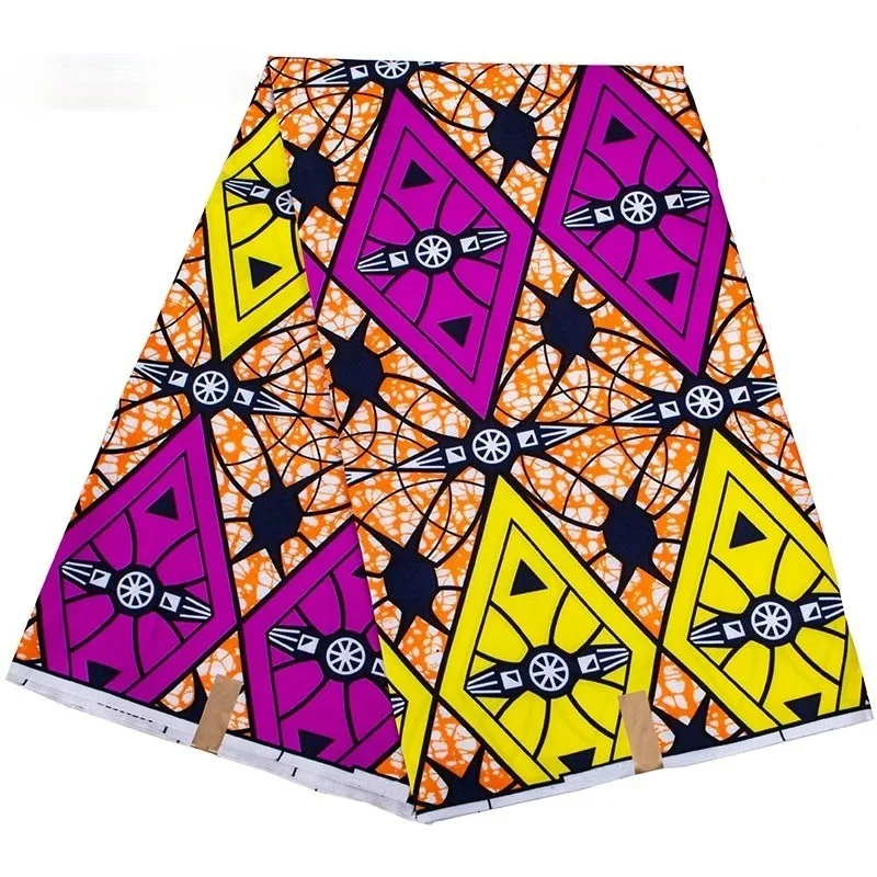 Tela de retales con estampado africano de Ankara, tejido de cera Real para costura de vestido, Material textil para manualidades, hojas para boda, 100% poliéster