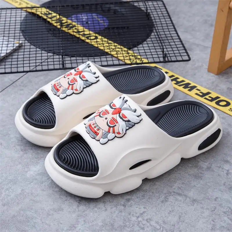 Men's Thick Soled Wear-resistant Double-layer EVA Soft Soled High Elasticity Outdoor Trendy Slippers Anti Slip Beach Shoes